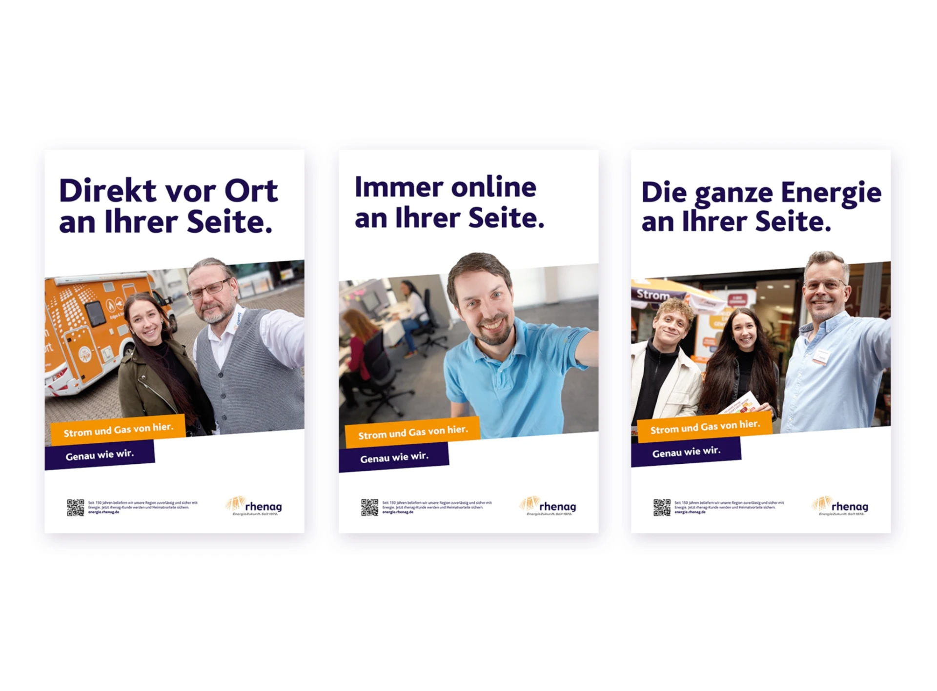 Drei rhenag Kampagnen nebeneinander
