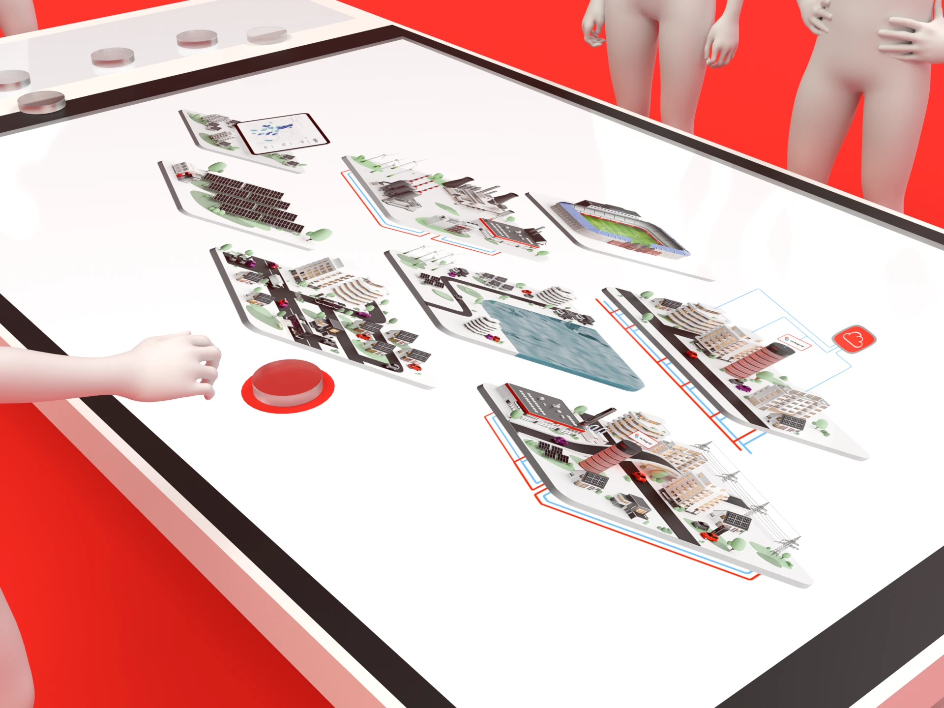 E.ON Zoom Interaktive Tische 3D Mockup