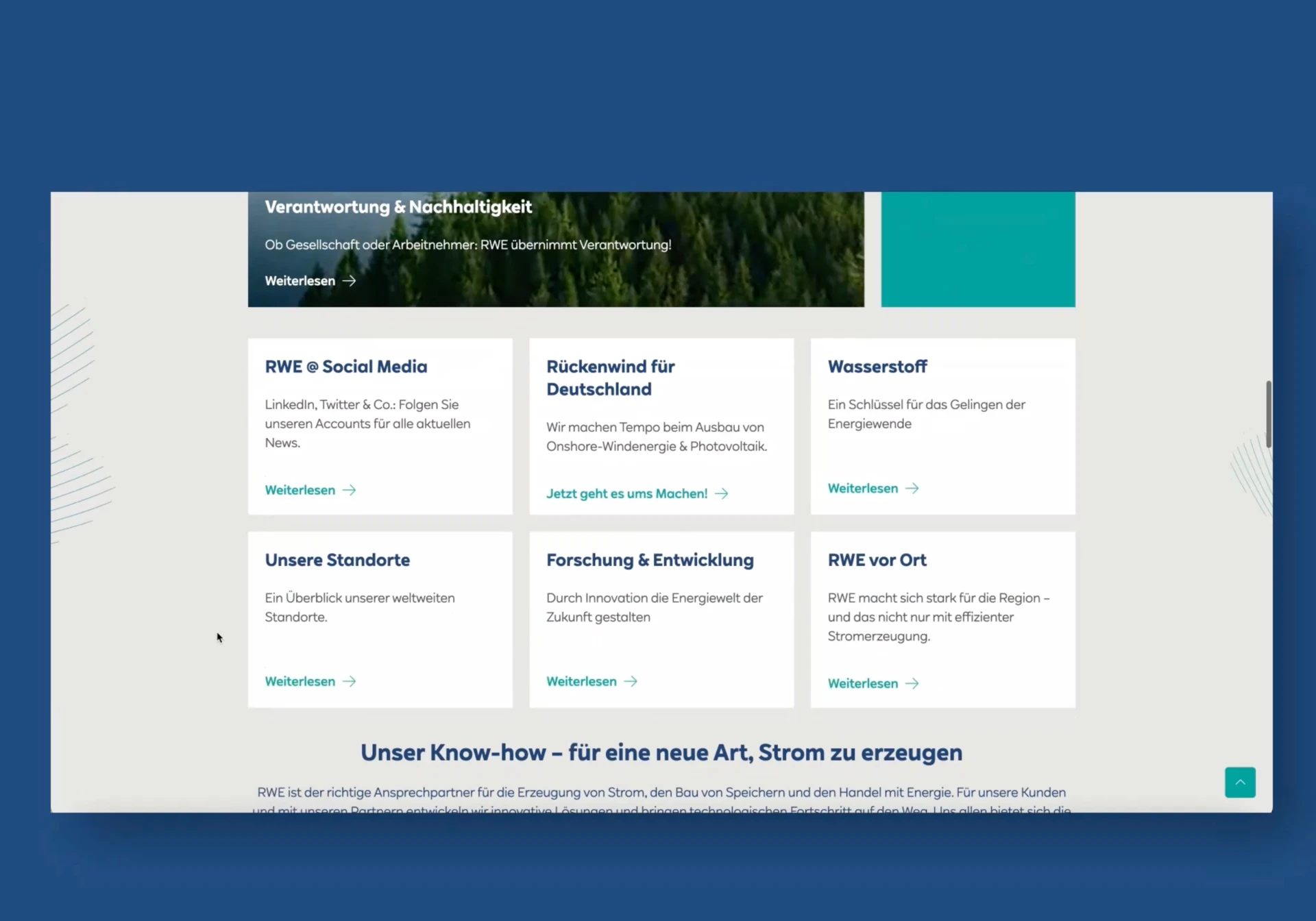 RWE UI Kit Website Scrolling