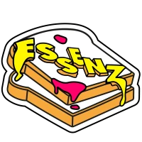 Sticker "Hier gibt es nur die Essenz auf's Brot", Brot mit Schriftzug Essenz