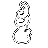 Sticker "stabil agil", Daumen langgezogen und spiralförmig verdreht