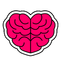 Sticker "Empathie erzeugt geniale Lösungen", herzförmiges Gehirn