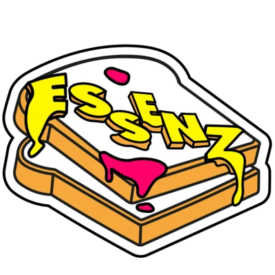 Sticker "Hier gibt es nur die Essenz auf's Brot", Brot mit Schriftzug Essenz