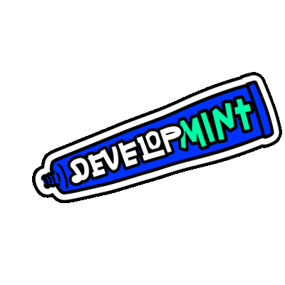Sticker Disziplin Technische Entwicklung, Zahnpasta mit Schriftzug Developmint