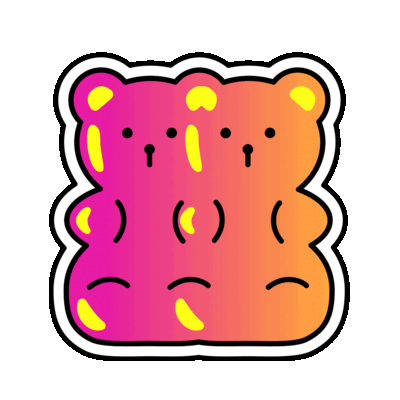 Sticker Partnerschaft, miteinander verschmelzende Gummibärchen