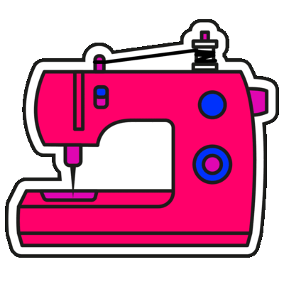 Sticker "Dein Projekt ist so individuell wie du", Nähmaschine, maßgeschneidert