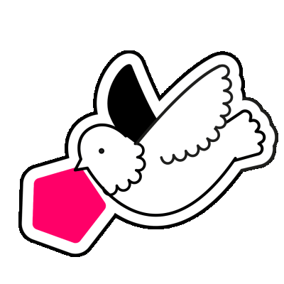 Sticker digitale Freiheit, Taube mit Pentagon im Schnabel